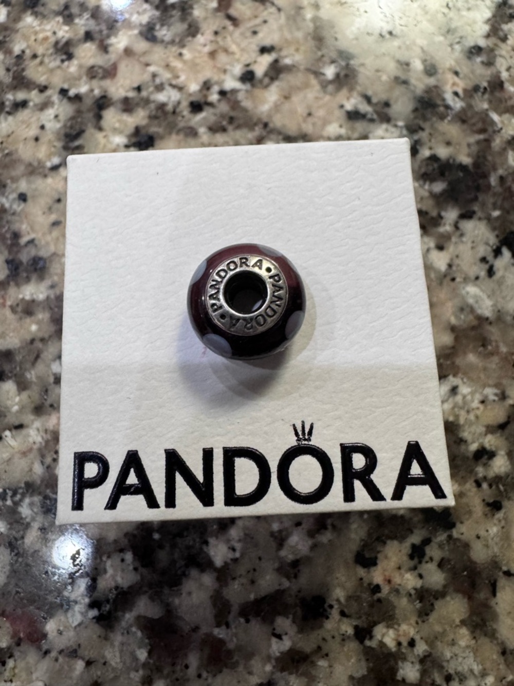 Pandora Purple and Silver Glass Charm - Picture 3 of 3